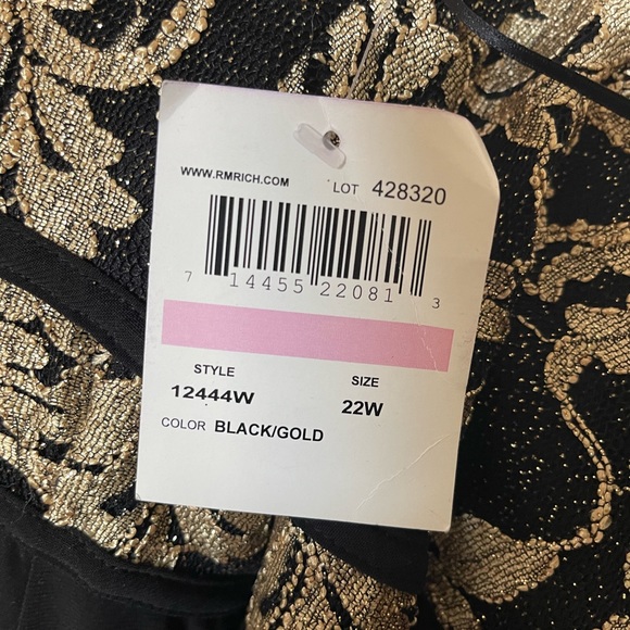Black & Gold Floor Length Gown (size 22W) - Picture 6 of 6